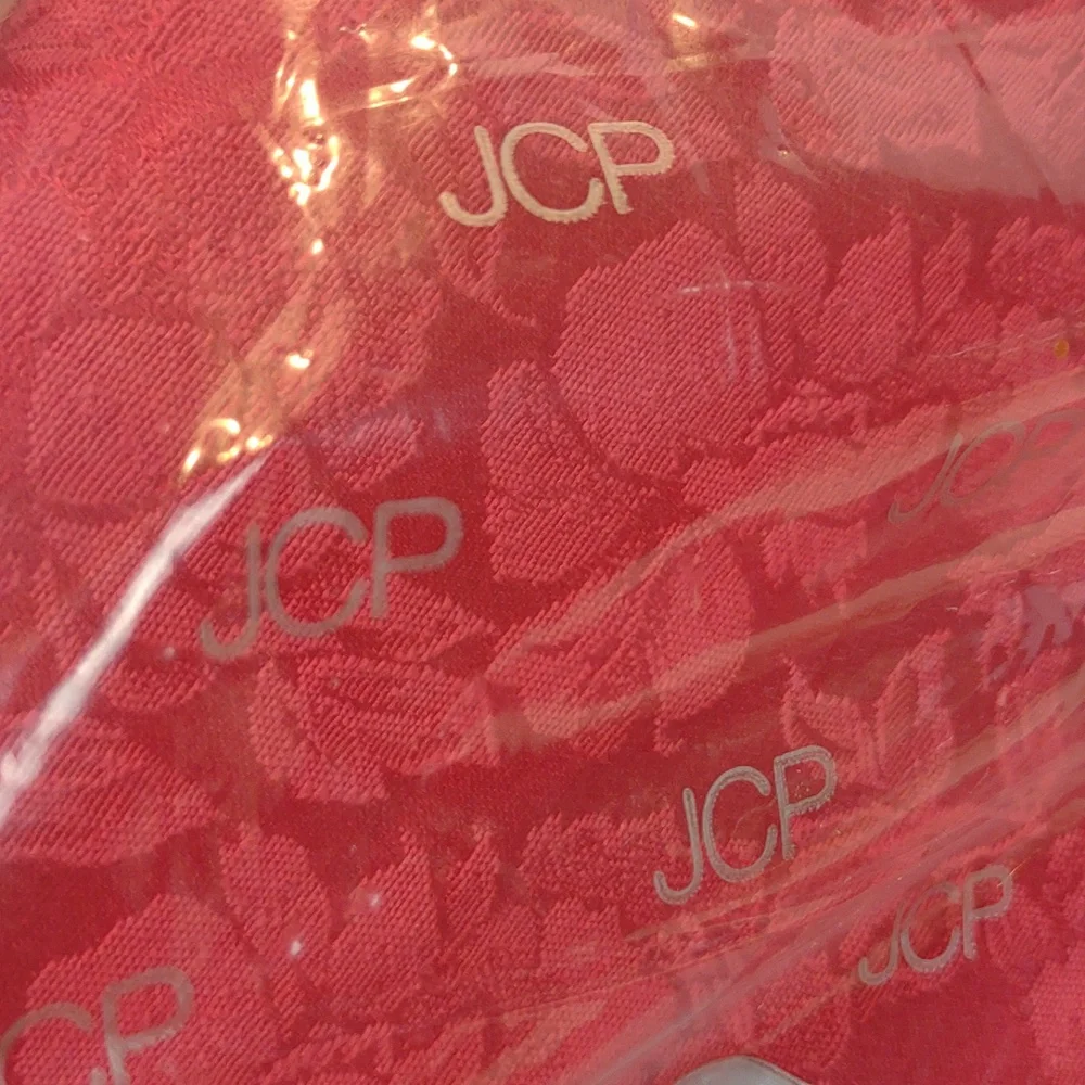 JC Penney True Red Floral Damask Tablecloth 60 x 84 NWT Never Used